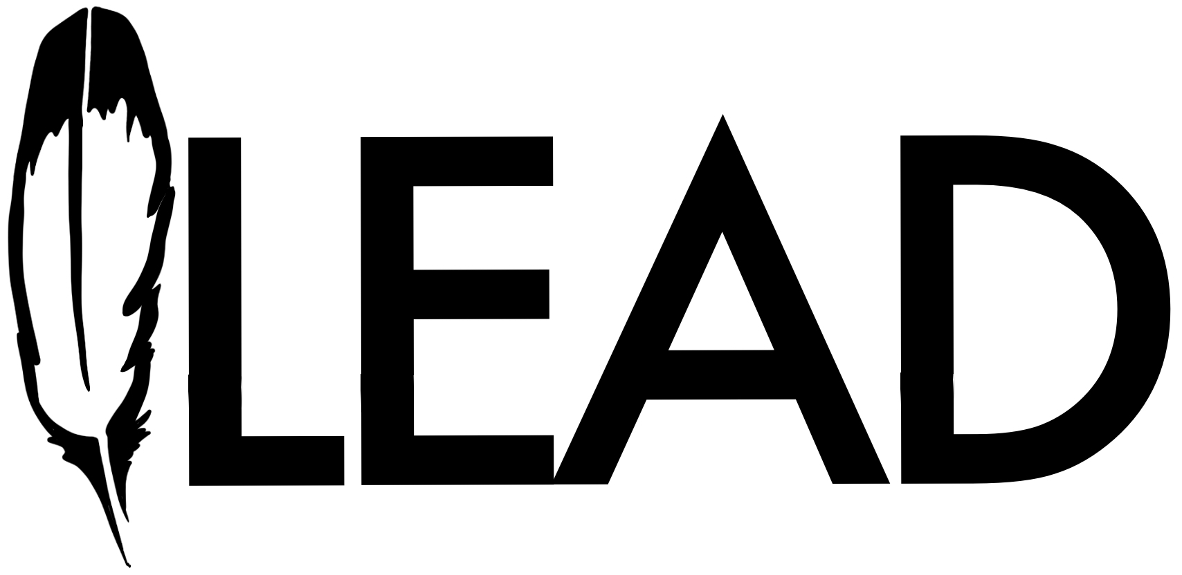 The word ILEAD with the "I" as a feather and the "LEAD" as bold, black, capitalized letters.