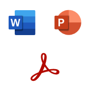 Word, Powerpoint, and Adobe Acrobat icons