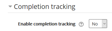 completion tracking section