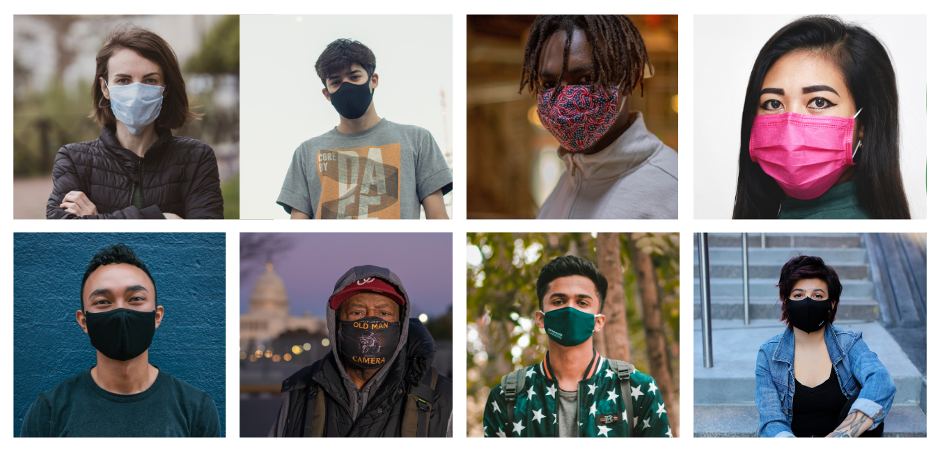 people with masks on
