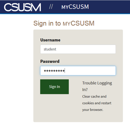 Sign in to MyCSUSM